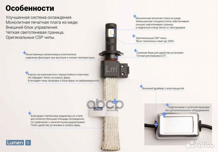 Светодиодная лампа HB4 Lumen Flex (P22d 9006) 9