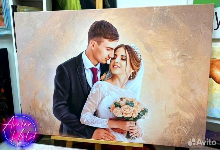 Портрет по фото на холсте на заказ Курск