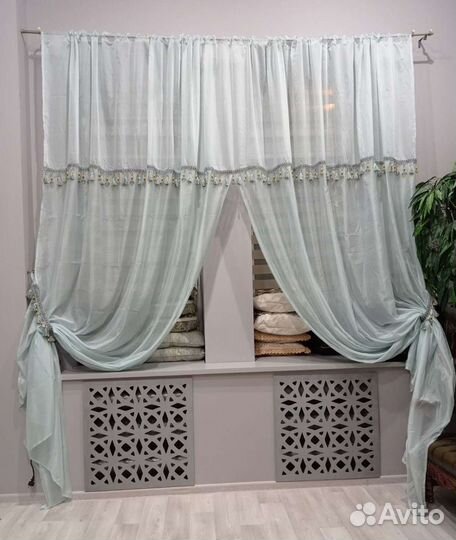 Шторы дизайнерские,3.50см высота,стеклярус