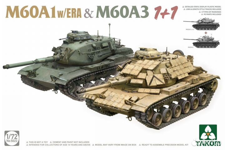 5022 1/72 M60A1w/ERA & M60A3 1+1