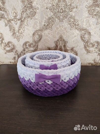 Корзины из трикотажной пряжи