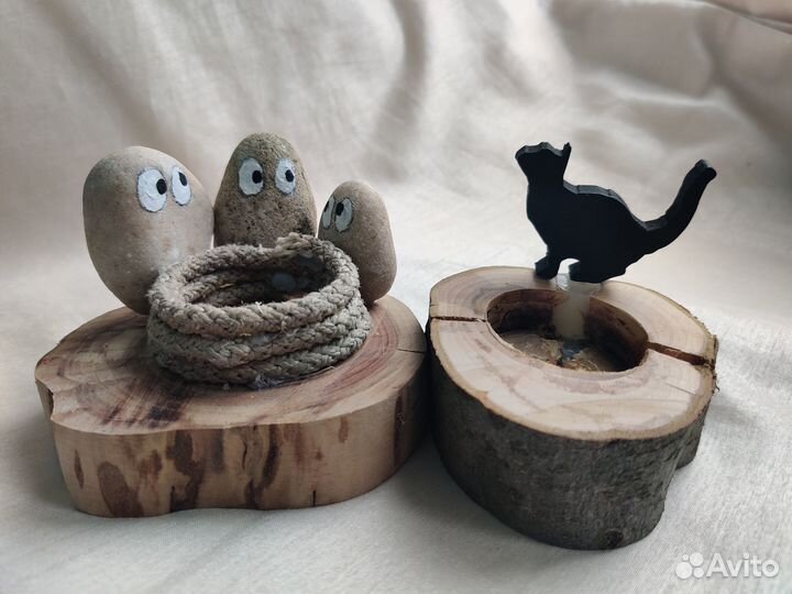 Подсвечники из натурального дерева, разные