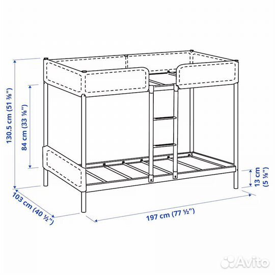 Детская двухярусная кровать IKEA