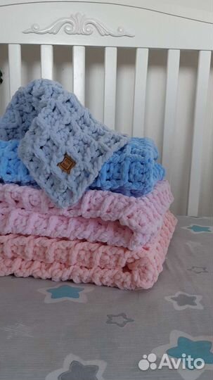 Плед детский плюшевый. Ручная работа