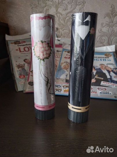 Свадебные хлопушки, таблички для фотосессии