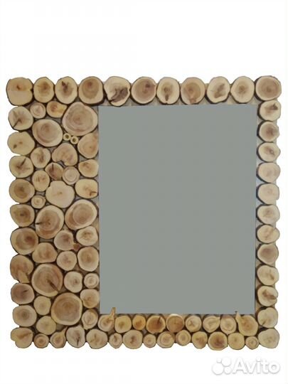 Зеркало и вешалка из спилов можжевельника