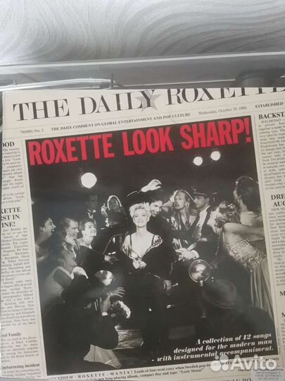 Roxette Look Sharp Sweden Parlophone вкладка