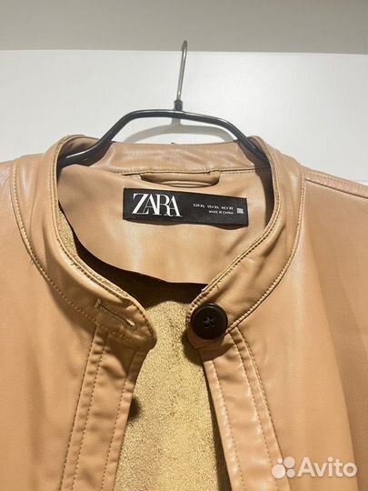 Куртка кожаная zara L-XL