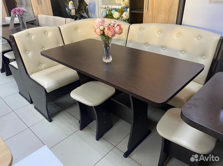 Кухонный уголок Ника-6 Пуговица Венге/Шампань