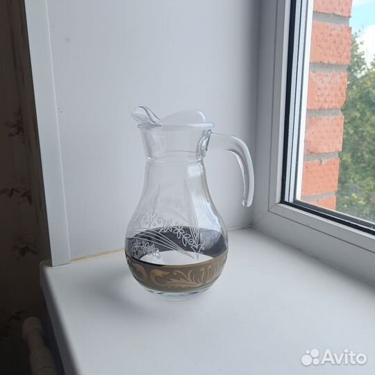 Кувшин стекло СССР гусь хрустальный