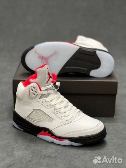 Air Jordan 5 retro white fire red