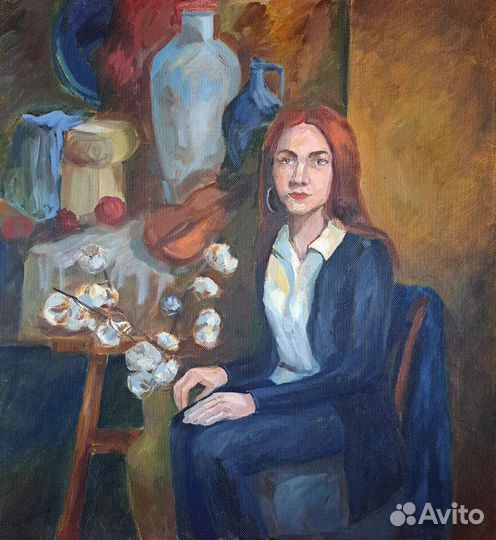 Картины маслом (учебные портреты)