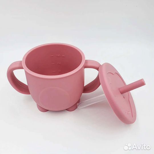 Поильник-непроливайка с трубочкой силиконовый