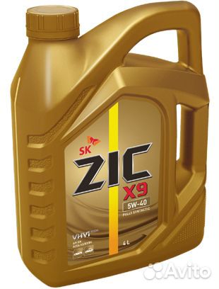 Масло ZIC 5/40 X9 API SP acea A3/B4 синтетическое