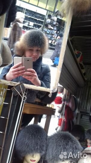 Шапка Натуральная кожа Натуральный мех