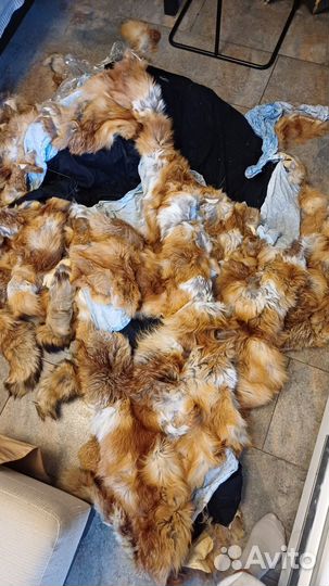 Мех рыжей лисы покрывало из меха лисы