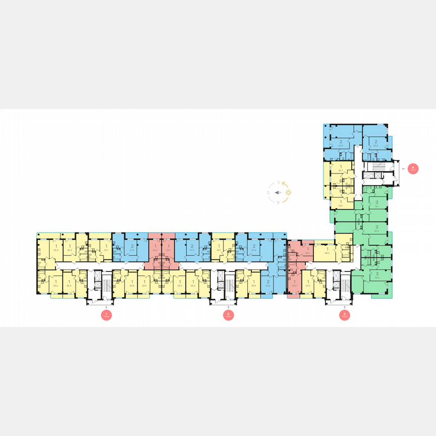 2-к. квартира, 58,7 м², 12/15 эт.