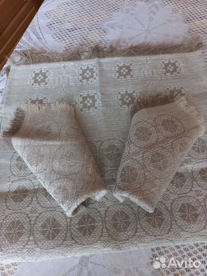 Скатерть дорожка льняная СССР с салфетками