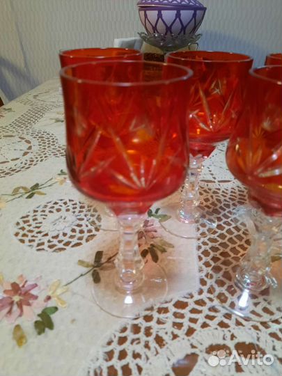 Фужеры цветной хрусталь