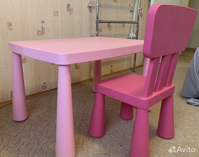 Детский стол и стул IKEA маммут