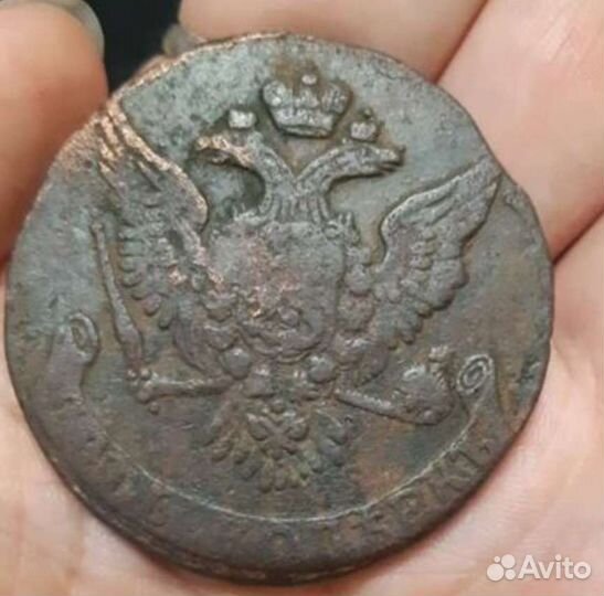Монета 5 копеек 1761г
