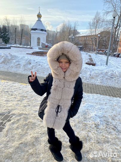 Парка для девочки 122 128 зима