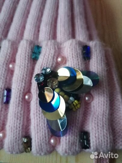 Комплект шапка и снуд зимний для девочки