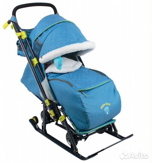 Детские зимние санки с колёсами