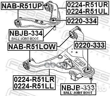 Сайлентблок NAB-R51LOW NAB-R51LOW Febest