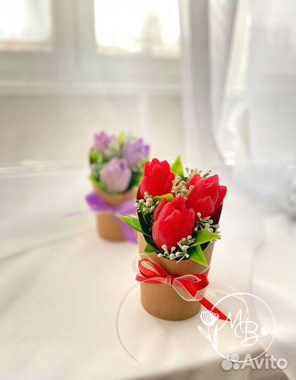 Тюльпаны из мыла к 8 марта