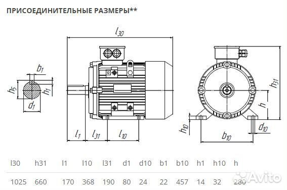 Электродвигатель аир 280S10 (37кВт-600об) новый