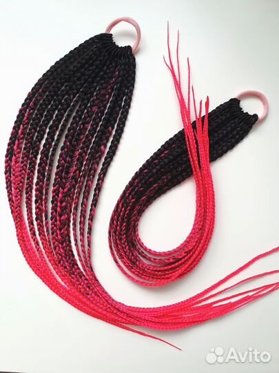 Афрорезинки комплект черный/фуксия