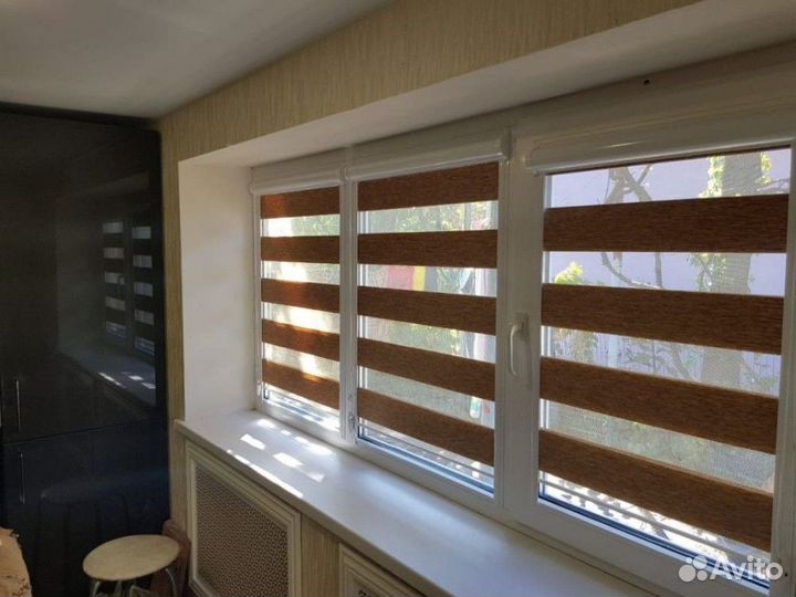 Рулонные шторы день ночь зебра H61944-Т35424