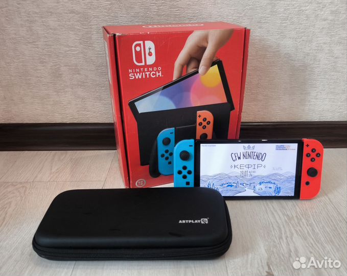 Nintendo switch oled прошитая чип + sd 128 gb