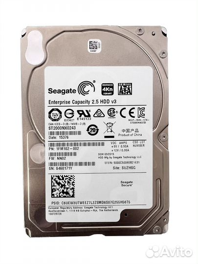 Жесткий диск Seagate 2Tb ST2000NX0243 sataiii 2,5