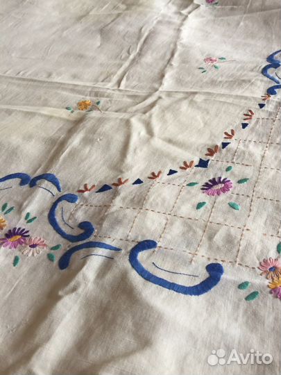 Салфетка, скатерти старые, 3 простыни лен с выш