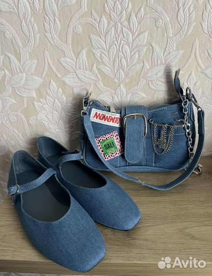 Джинсовые балетки мерри джейн