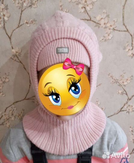 Шапка шлем для девочки