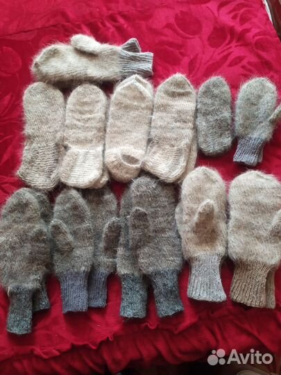 Варежки и следки из собачьей шерсти