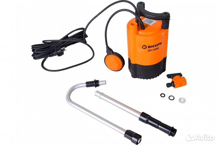 Дренажный насос дн-400Б Вихрь 400Вт нижний забор