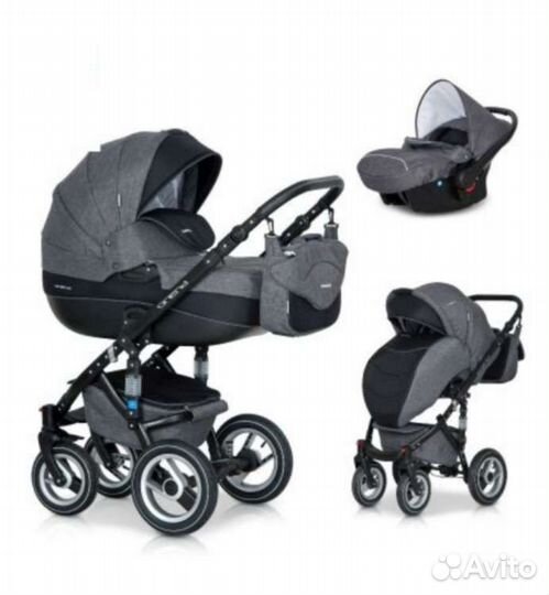 Коляска 3 в 1 Rico Bruno цвет 01 carbon