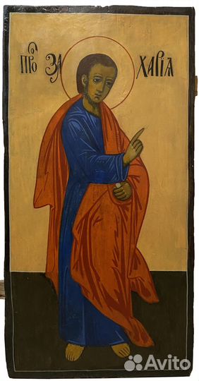 Старинная икона Храмовая святой пророк Захария 18