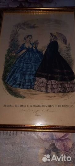 Гравюра в ручной раскраске