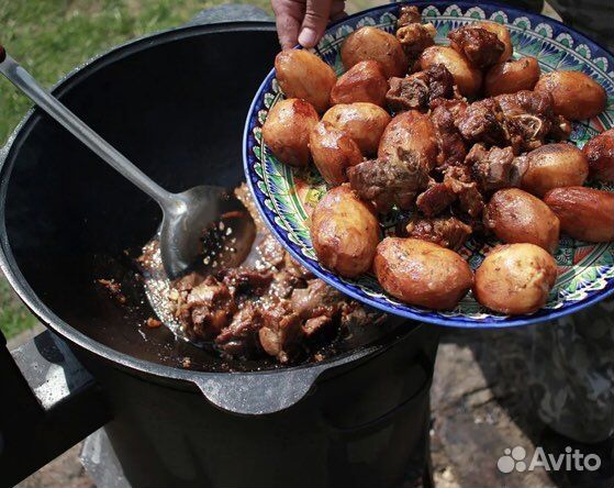 Казан Узбекский Наманган чугунный 12 литров (плоск
