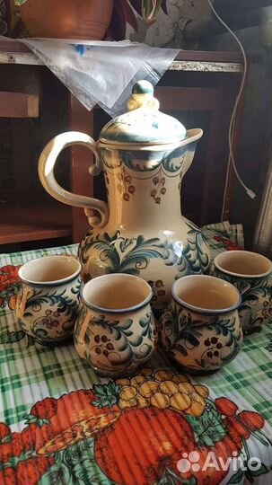 Чайно кофейный сервиз керамика,керамический казан