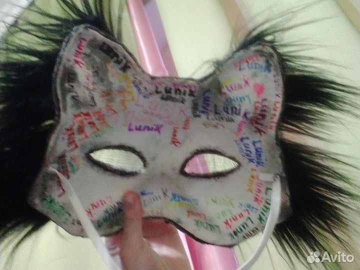 Маска для квадробики, черная лиса (чернобурка)