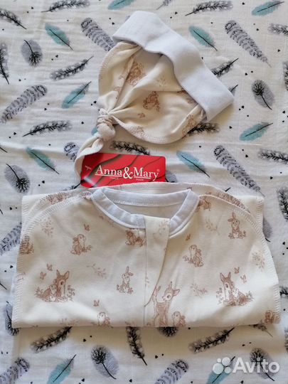 Вещи для новорожденного. Пеленки-кокон 4шт новые