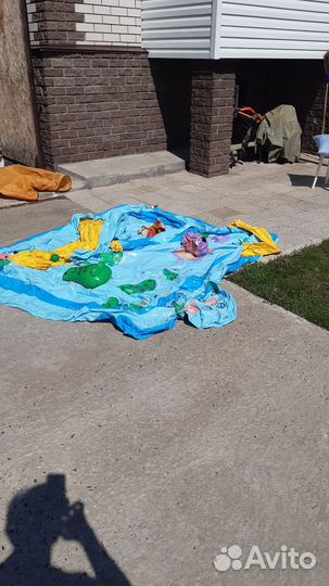 Детский надувной бассейн с горкой