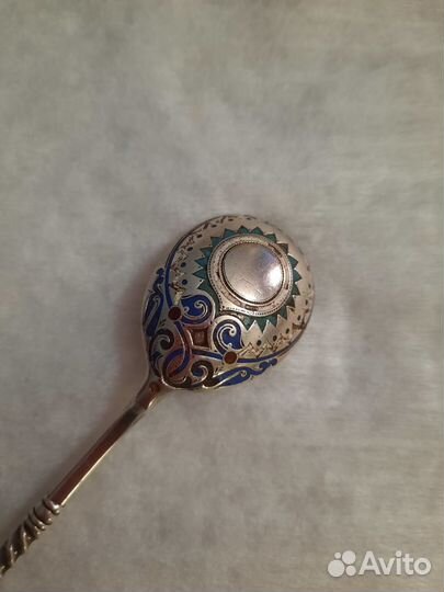 Ложка в эмалях 84 серебро