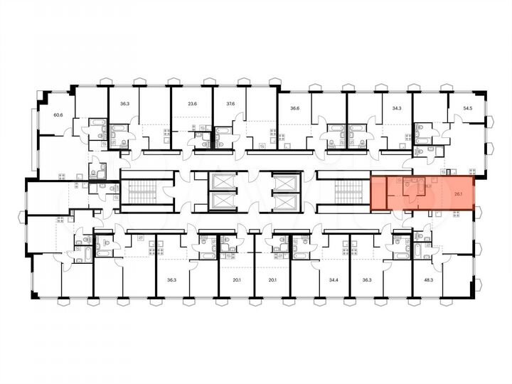 Квартира-студия, 26,1 м², 15/24 эт.